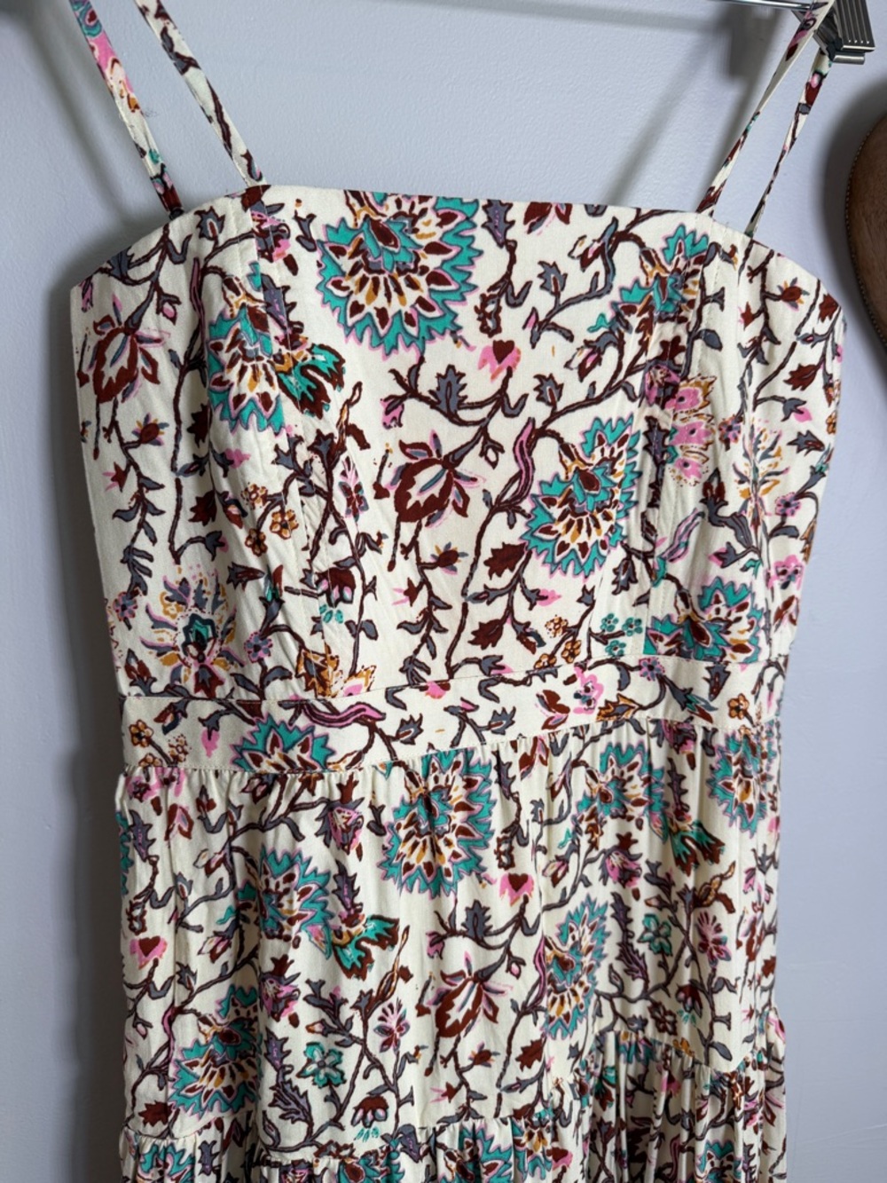 Raga Boho Floral Maxi Dress Cottagecoe Vintage-Inspo Tiered Sundress Cream XS - Picture 3 of 11